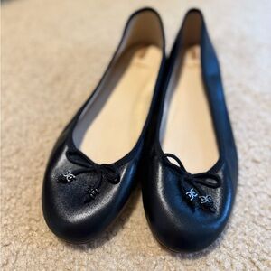 Sam Edelman Black Leather Classic Ballet Bow NWOT Flats Sz 9